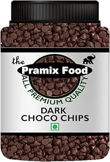 Pramix Dark Chocolate Mini Choco-Chips – Baking Ingredient, Topping and Decoration Candy for Ice Cream, Desserts and Baked Goods (250gm)