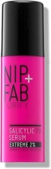 Nip + Fab Salicylic Acid Fix Serum Extreme 2% for Face with Aloe Vera and Purple Ginseng Extract, BHA Serum for Hydrating Skin Refine Pores Oil Control, 50 ml