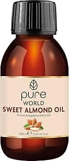 Pure World Almond Oil 100% Pure and Undiluted 100ml Premium Italian Quality Almond oil – Aromatherapy, Message, Skin, Nails, Body and Face, Vegan