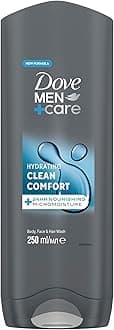 Men+Care Hydrating Clean Comfort Men's 3-in-1 Hair, Face and Body Wash Body Cleanser Shower Gel with 24 hour nourishing MicroMoisture technology for relaxed and re-energised skin 250 ml