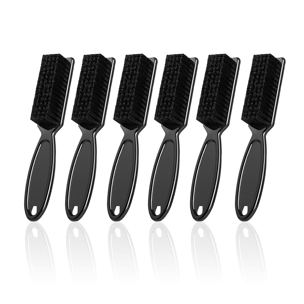 6 Pcs Barber Clipper Brush Blade Trimmer Cleaning Brush Set Duster Manicure Nylon Brush Hair Styling Tool (Black)