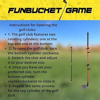 Golf Bucket Game,Golf Bucket, Backyard Golf Game,Beach Golf Game,Bucket Golf Clubs of 6,Golf Games,Golf Yard Game for Adult,Outdoor Golf Games,Golf Bucket,Bucket Golf Game Clubs,Golf Chipping Game