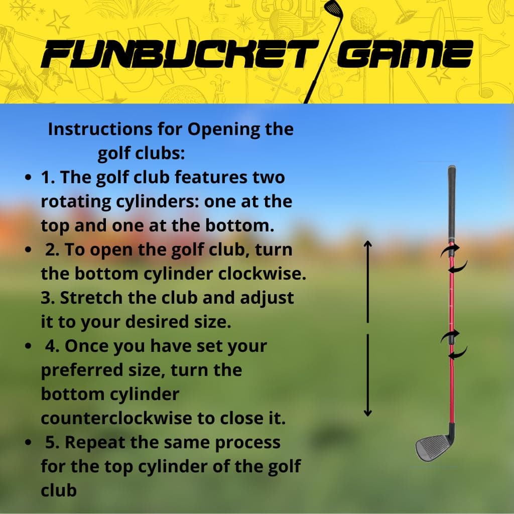 Golf Bucket Game,Golf Bucket, Backyard Golf Game,Beach Golf Game,Bucket Golf Clubs of 6,Golf Games,Golf Yard Game for Adult,Outdoor Golf Games,Golf Bucket,Bucket Golf Game Clubs,Golf Chipping Game
