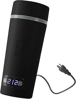 balbali Dual Voltage Travel Kettle 100-250V - 12oz Portable Water Boiler/Warmer/Heater for Boiling Water - 4 Preset Temperature Control Portable Tea Kettle Electric Travel - Black