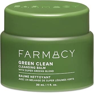 Makeup Remover Cleansing Balm - Green Clean Waterproof Makeup Remover Balm + Oil Cleanser for Face - Gently Melts Make Up + SPF - Hydrates + Softens Skin with Super Greens + Papaya (30ml)