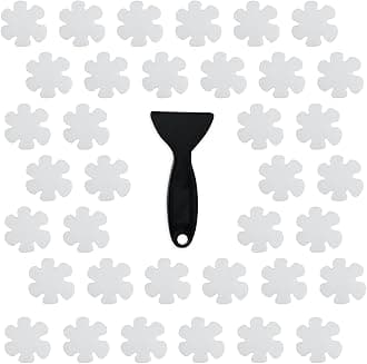 Original 36PCS Transparent Bathtub Stickers Non-Slip, Safety Shower Treads Adhesive Appliques with Premium Scraper