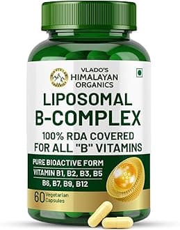 – Plant Based Vitamin B Complex with 100% RDA B1, B2, B3, B5, B6, B9 & B12 | Hair Growth, Boost Energy And Immunity (60 Capsules)