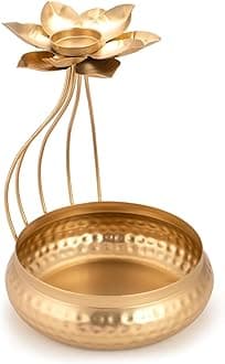 Diya Shape Flower Decorative Urli Bowl/Handcrafted Bowl for Floating Flowers and Tea Light Candles Home,Office and Table Decor| Diwali Decoration Items for Home T-Light Pack of 1