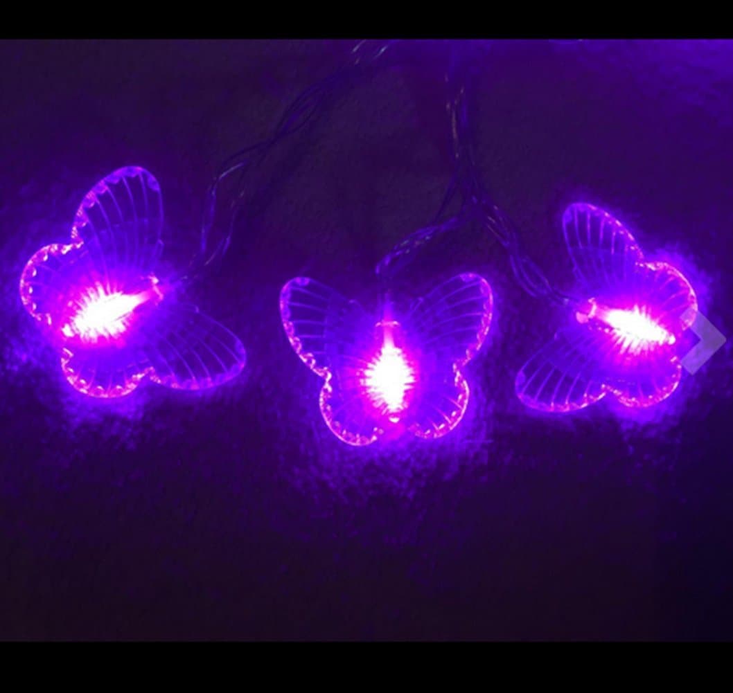 Fairy Lights Butterfly Battery Operated Led String Light SHHE 2.5M 10 LED 2 Modes Decorative Lighting (Purple) Pack of 2