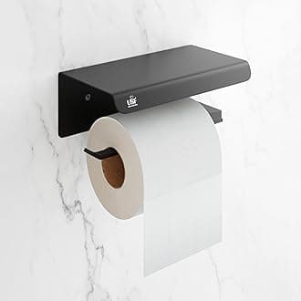 USF Square Tissue Roll Holder for Bathroom | 304 Grade Stainless Steel | Black Finish | Durable Wall Mounted Paper Rack | Modern Utility Design | 25 Years Warranty