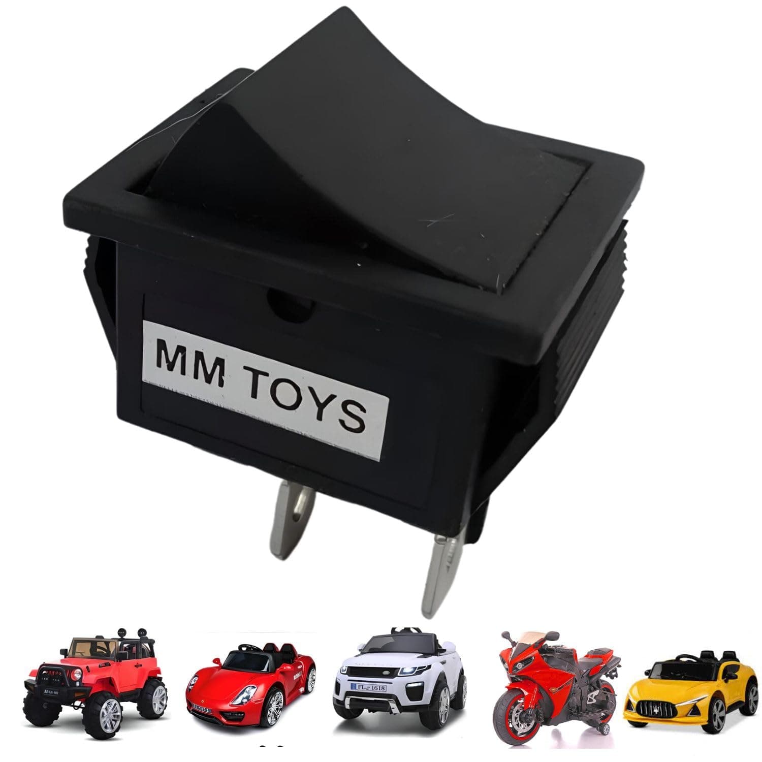 4 Pin Foot Accelerator Switch For Kids 6V 12V Electric Car Bike Jeep Ride On | Electric Toy Accessories DPST Switch - Black