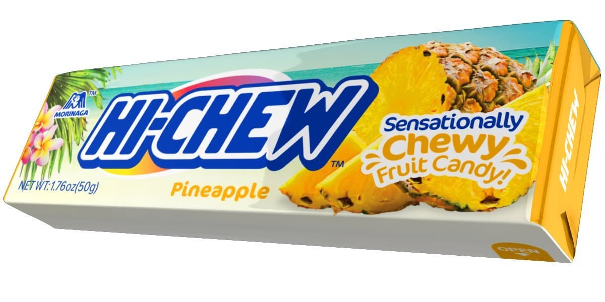 HI-CHEW PINEAPPLE CHEWY CANDY 1.76 Ounce (Pack of 10)
