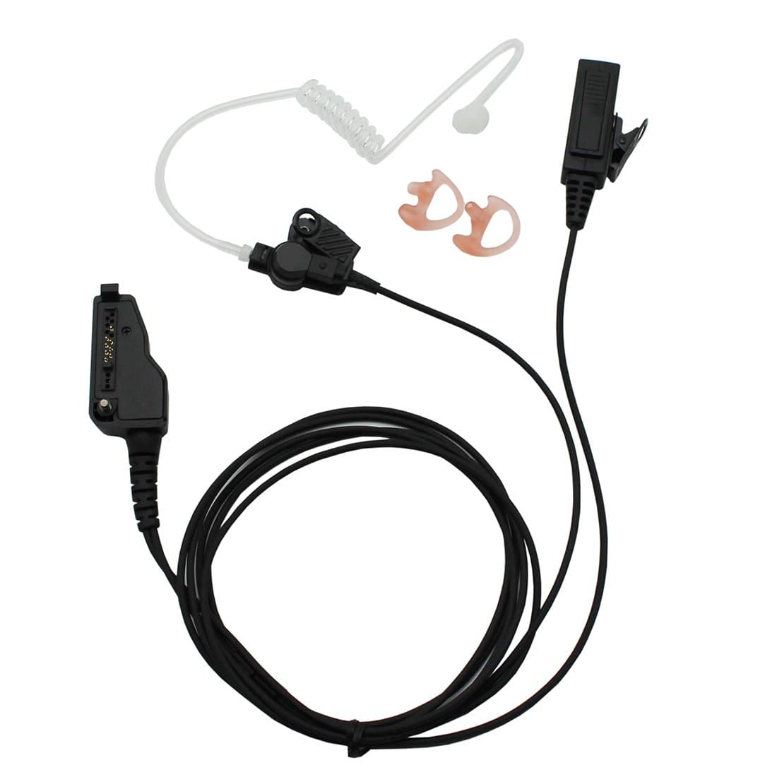 3' 2-Wire Coil Earbud Audio Earpiece Mic is Compatible with Kenwood Radios NX-200 NX-210 NX-300 NX-3200 NX-3300 NX-410 NX-411 NX-5200 NX-5300 NX-5400 TK-2180 TK-3180 TK-5210 TK-5220 TK-5310