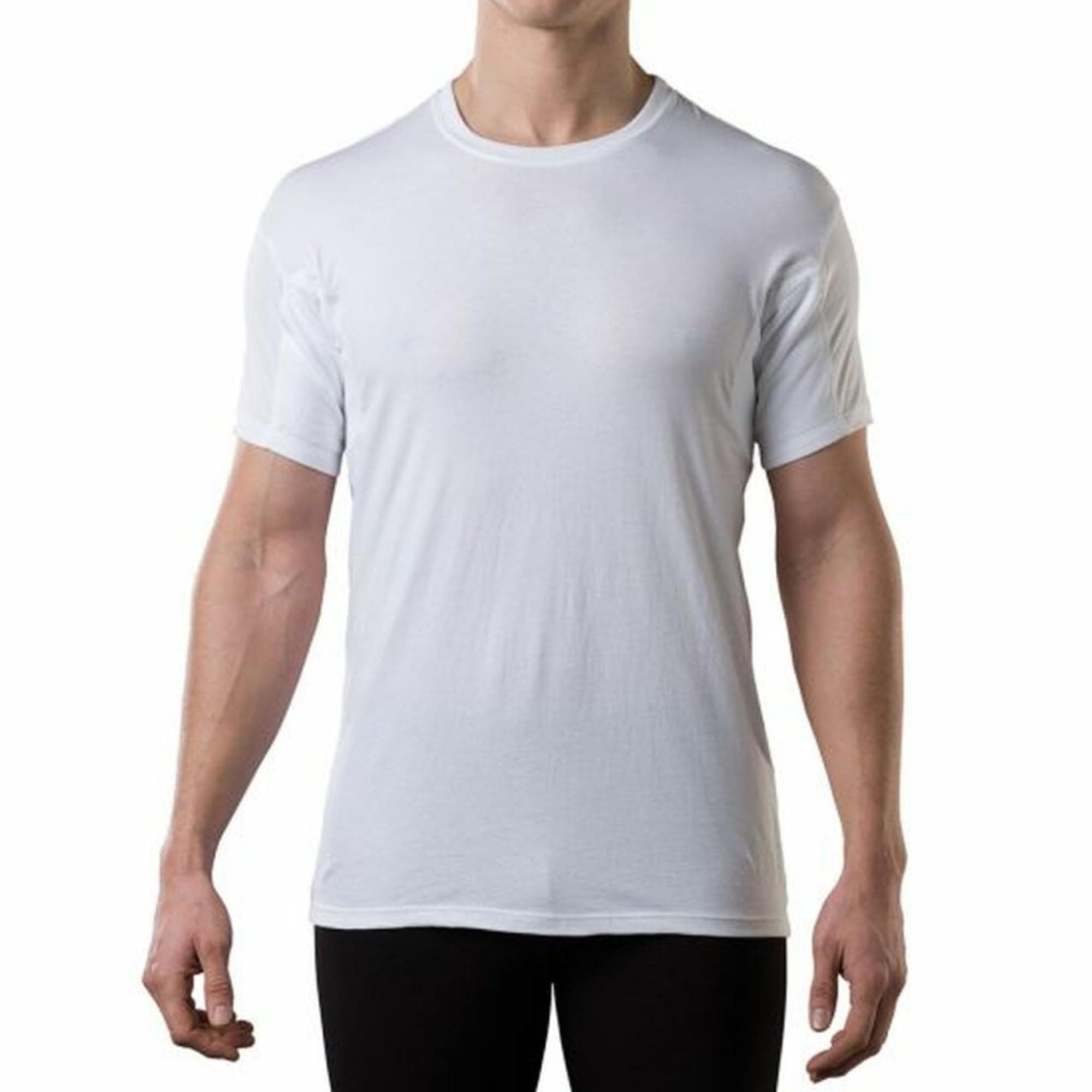 THOMPSON TEE Men's Sweatproof Undershirt - Cotton Crew Neck - Original Fit - with Sweat Pads