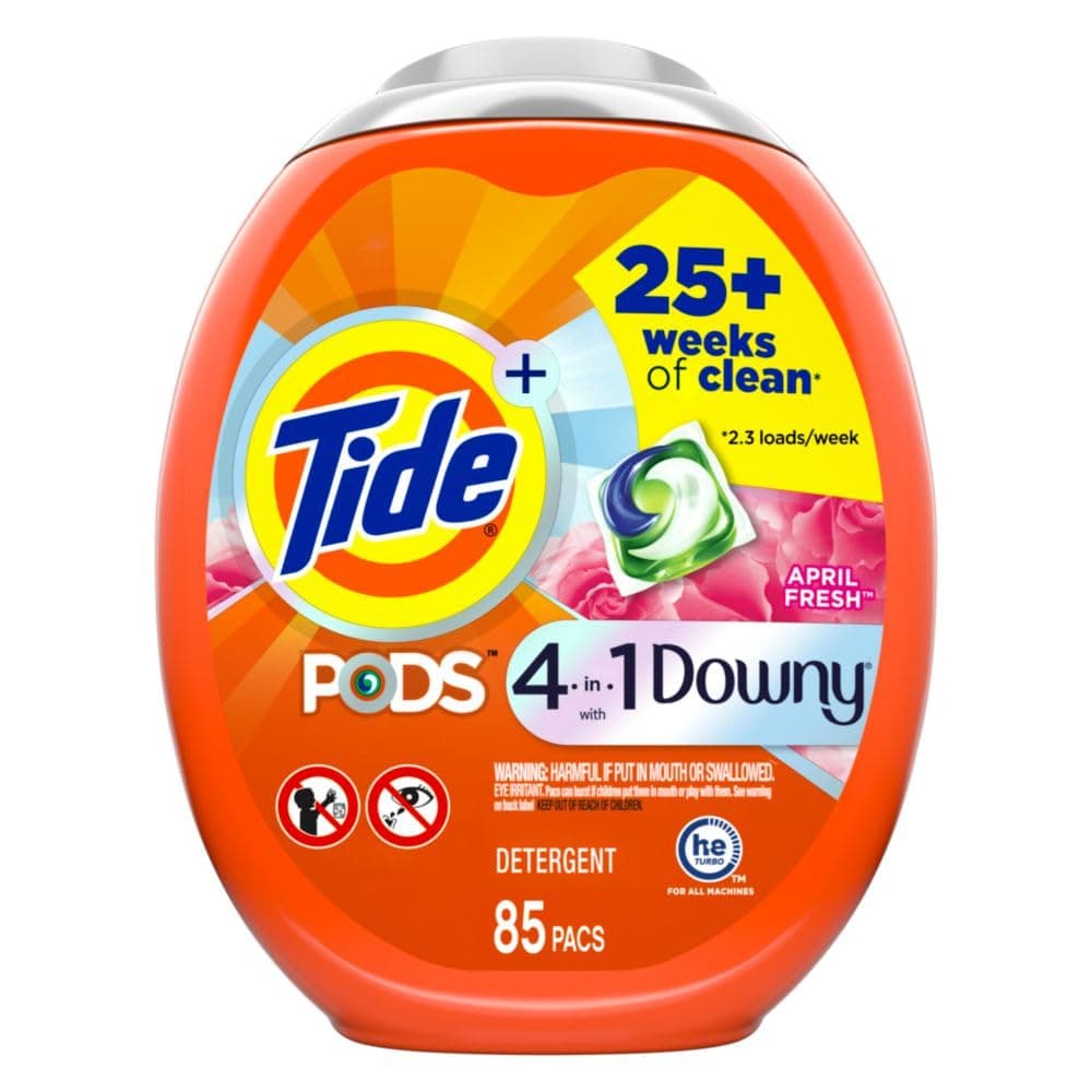 PODS with Downy, Liquid Laundry Detergent Pacs, April Fresh, 85 count
