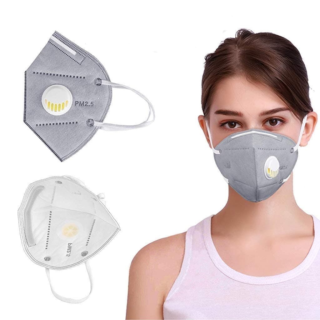 roqo Foldable Face PM 2.5 Anti Pollution Half Mask (White, Grey, 1)