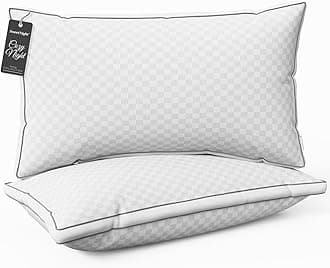 Sweetnight Bed Pillows, Hotel Queen Pillows Set of 2, Fluffy Luxury Pillows Gusseted for Neck and Shoulder, Side Back Stomach Sleeper Pillow, Chessboard Design