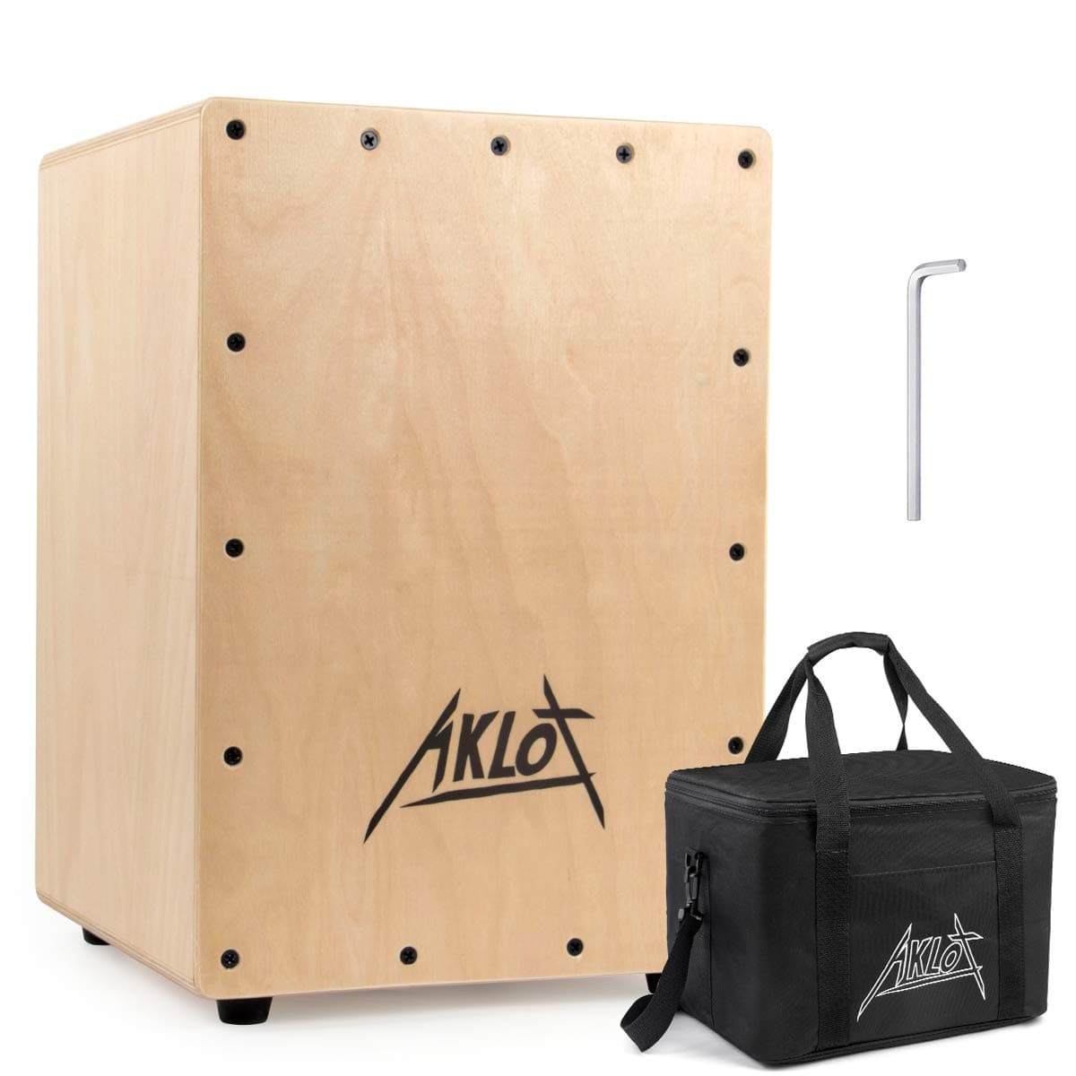 Cajon Drum Box 10" Cajons Percussion Instrument Compact Acoustic Jam Cajons Betula Wood Percussion Box Internal Adjustable Snares with Gig Bag