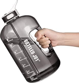 JIMACRO Water Bottle, 2.5 Litre Water Bottle with Straw and Handle BPA-Free, Daily Water Intake Bottle with Time Markings Tracker to Remind the Drinking Time, Ideal for Gym Office Hydration