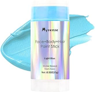 Mysense Light Blue Face Body Hair Paint Stick,Water Based Washable Temporary Hair Paint,Non-toxic Cream Body Paint for Adults Halloween Cosplay Corpse Bride Sally Avatar Makeup,0.5oz(15g)