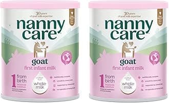 Nannycare Goat Based First Infant Milk – Stage 1 (From Birth) | Baby Powder from Whole Goats Milk | Nutritionally Complete Formula for Combination or Bottle Feeding – 800g (2 Pack)