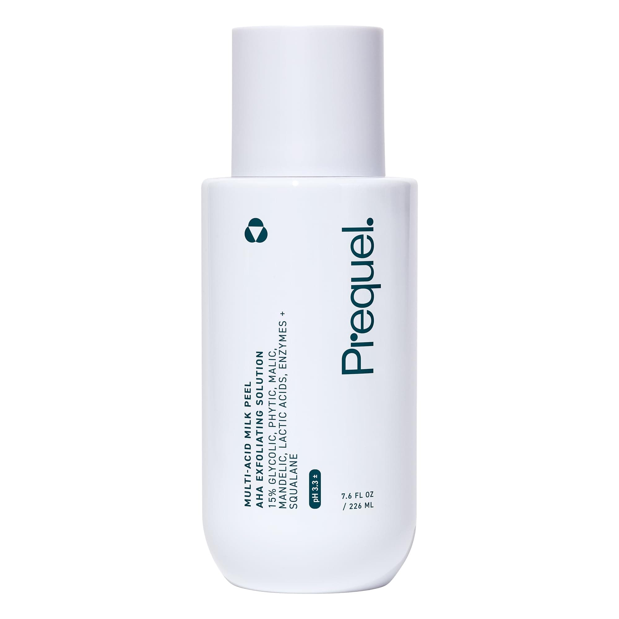 Prequel Skin Multi-Acid Milk Peel, Professional Exfoliating Solution. 15% Glycolic Acid Face Peel with Lactic Acid and Enzymes. Hydrating Chemical Exfoliant. Clinical Strength Formula, 7.6oz Bottle.