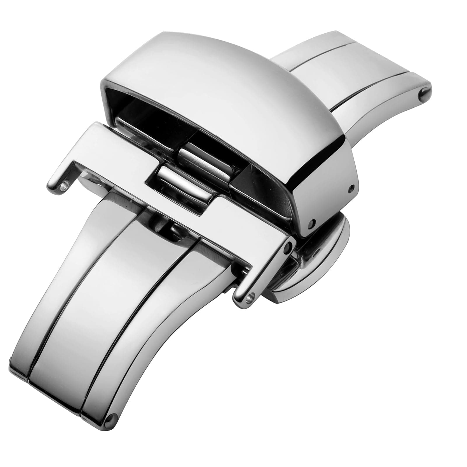 Watch Folding Clasp for Stainless Steel Watch Strap Polished Replacement in Gold, Rose Gold, Silver, Black – 12 mm, 14 mm, 16 mm, 18 mm, 20 mm, 22 mm