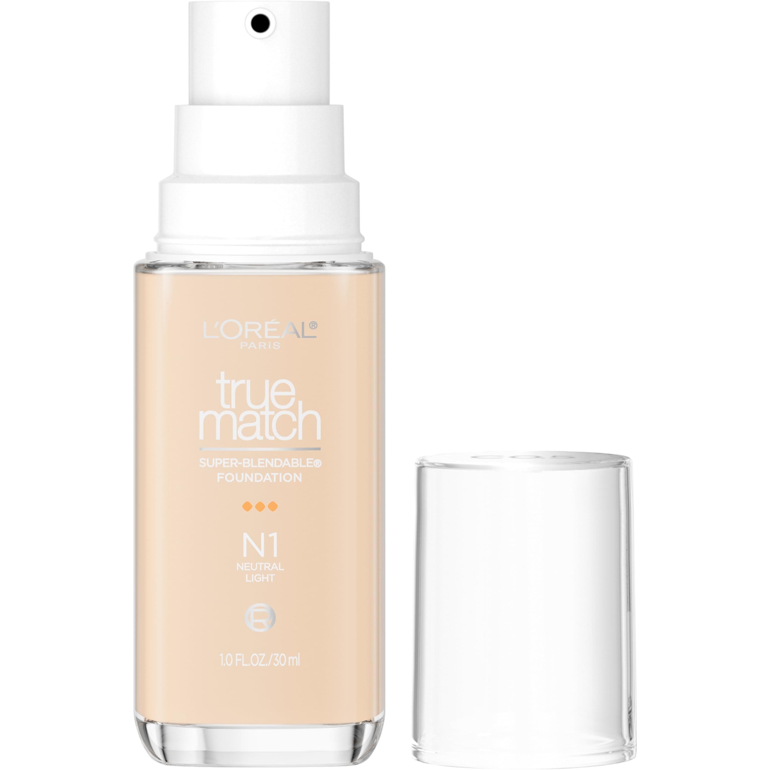 True Match Super-Blendable Foundation, Medium Coverage Liquid Foundation Makeup with SPF 17, N1 Light, 30 fluid ml