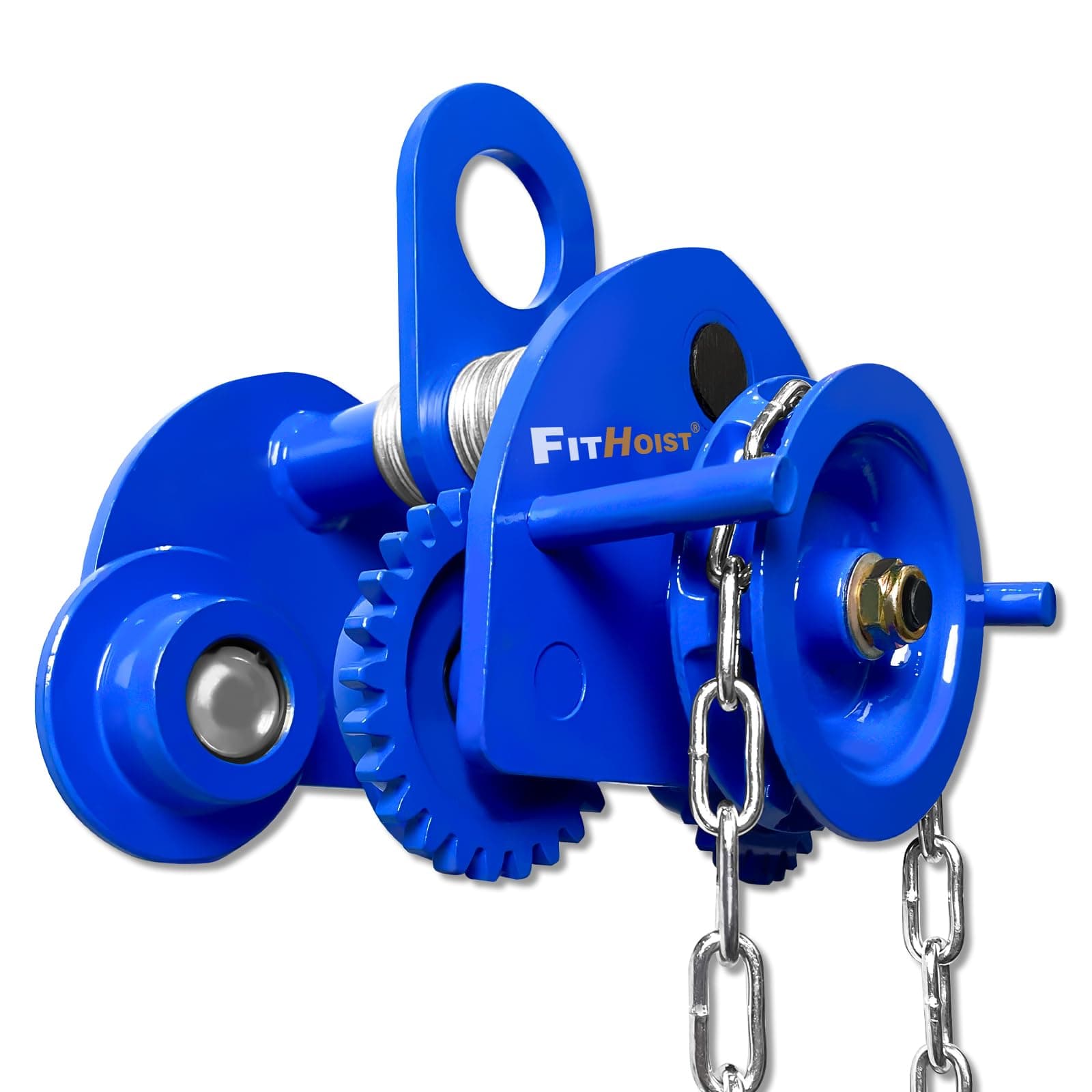 Manual Chain Trolley 1 Ton, 2200LBS Capacity Adjustable Gantry Crane Trolley, Fits I-Beam Flange Width 3” to 5”, Heavy-Duty Hoist Trolley with Hand Pull Chain for Industrial and Warehouse