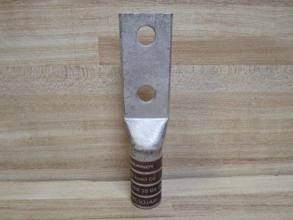Burndy YA342N Electro Tin Plated Copper 2-Hole YA-2N Compression Lug 500 KCMIL 1/2 Inch Hylug™