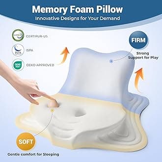 Reading Pillow for Bed, Lying, Leaning and Prone, Ergonomic Memory Foam Bed Wedge Pillow for Headboard, Chin & Back Support Pillows on Bedrest Couch Floor- Blue