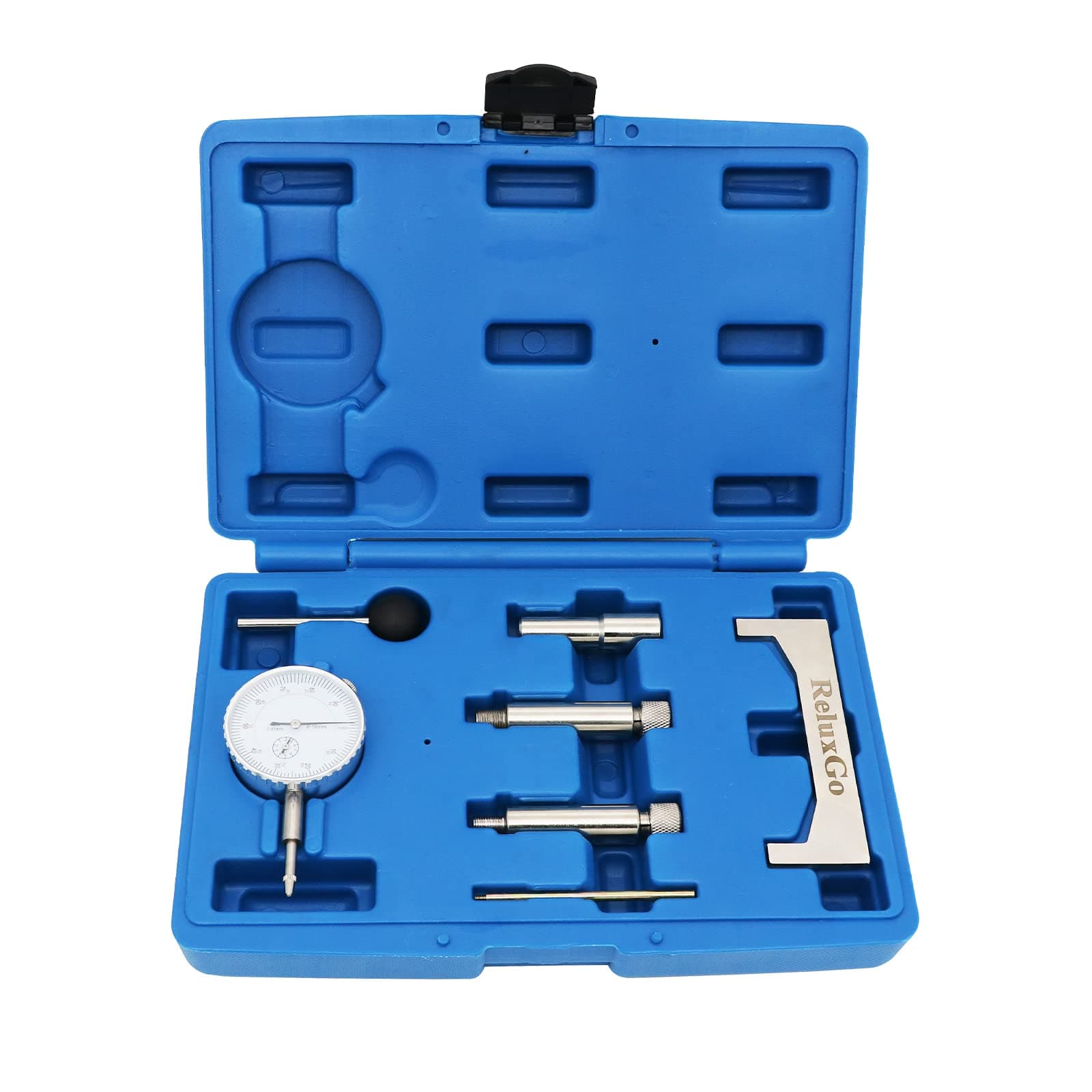 7 Pcs Diesel Fuel Injection Pump Timing Gauge, Static Regulator Adapter Setting Plug Kit, VE Pump Dial Indicator VAS 6079 for VW Audi Volvo Dodge Cummins