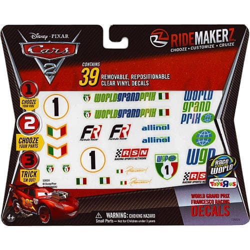 Disney Pixar Cars 2 Francesco Bernoulli Decals