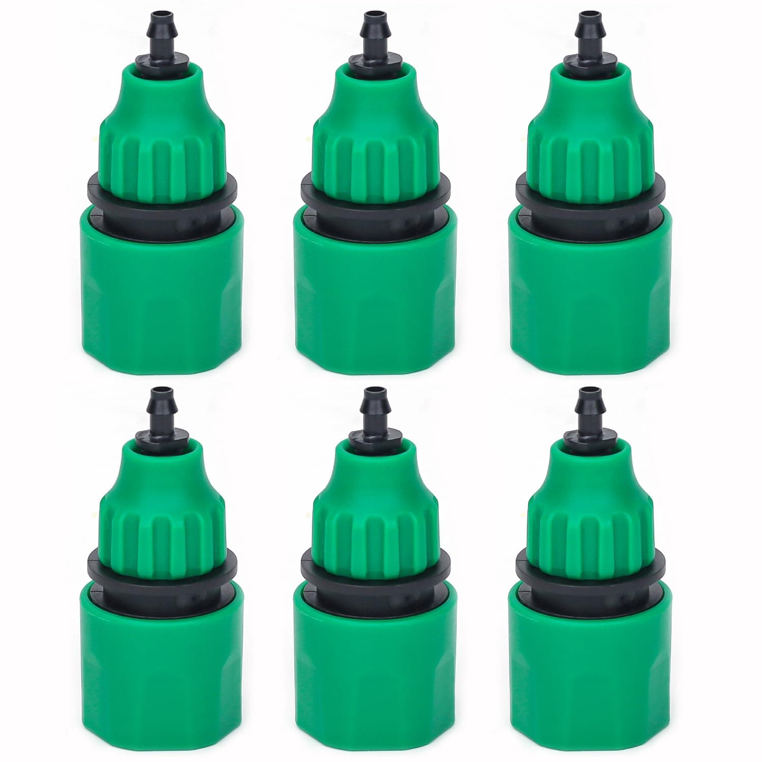 PAORHS Garden Hose Pipe One Way Adapter Tap Connector Fitting for Irrigation Pack of 6