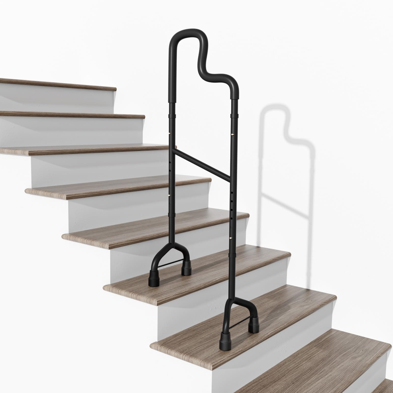 Stair Climbing Assist Cane for Both Walk Up and Down Stairs, Elderly Stair Lift Assist Devices with Adjustable Height fits Most Standard Steps, Step Helper for Those with Sore HIPS and Knees