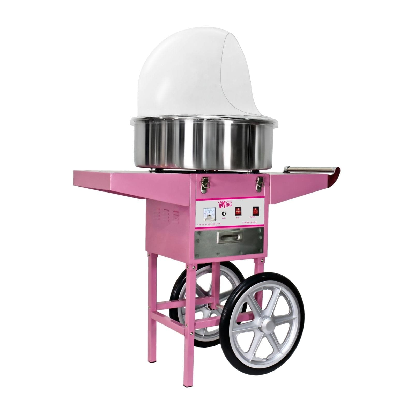 Royal Catering - RCZC-1200E - Candy Floss Maker with Wagon - 1200 W - Cover Included