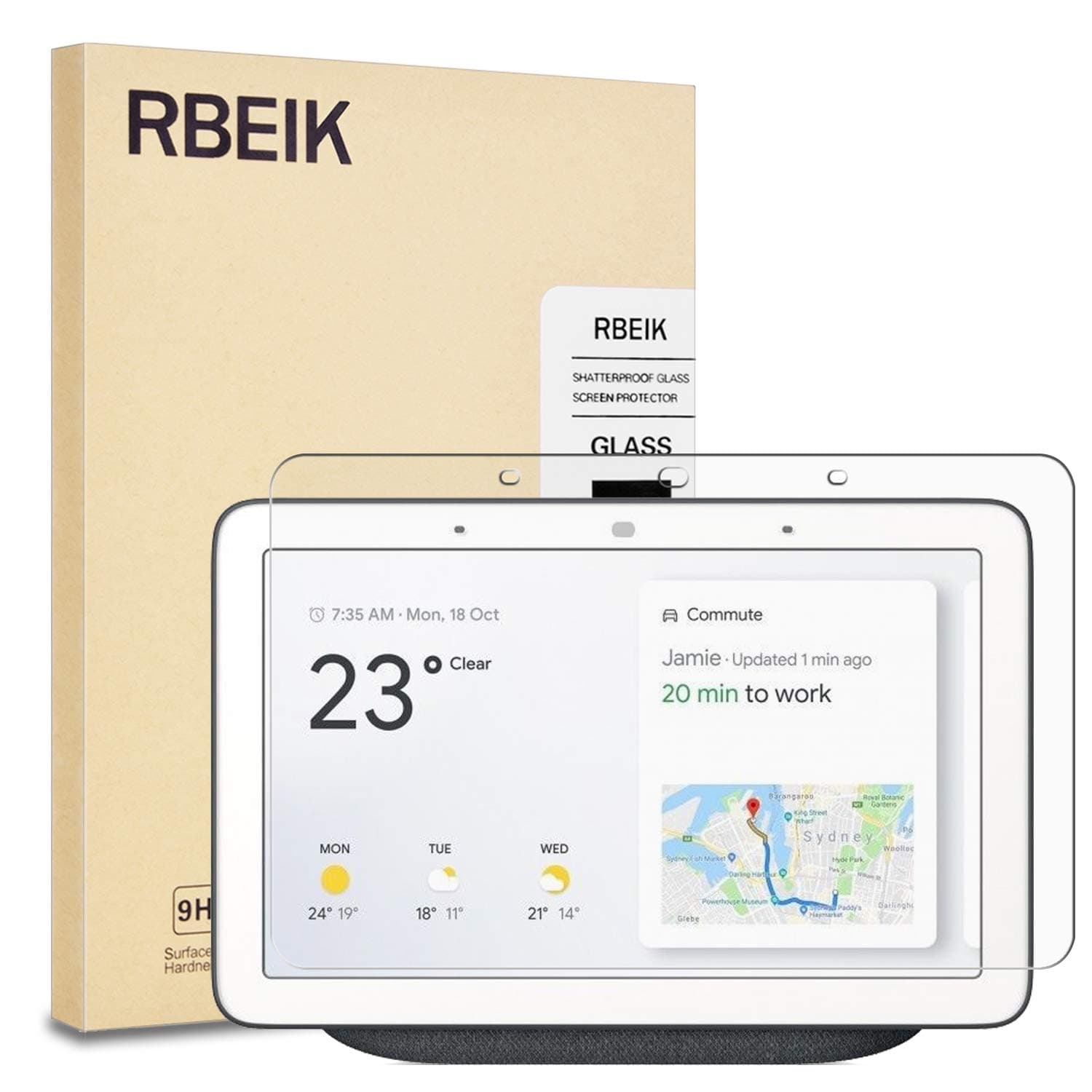 Screen Protector for Google Nest Hub, 9H Hardness Anti-Scratch Anti-Fingerprint Easy-Install 2.5D Tempered Glass for Google Home Hub/Google Nest Hub 7-Inch Tablet