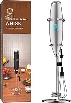 Powerful Milk Frother & Egg Beater - Powerful Electric Handheld Frother & Whisk for Coffee, Lattes, Cappuccino, Hot Chocolate Creamer & Coffee Mixer - Ultra Fast Foam Maker & Drink Mixer (Silver)