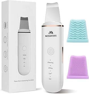 Skin Scrubber Face Skin Spatula Blackhead Remover Pore Cleaner Face Beauty Lifting Tool Comedones Extractor with 4 Modes, Facial Scrubber Spatula for Deep Cleansing With Two Silicone Case