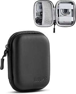 Digital Camera Case for CAMKORY, KODAK PIXPRO FZ45/FZ55, Canon IXUS 285 HS, Lecran, Small Travel Compact Camera Holder with Mesh Pocket for Accessories SD Card (Black-PU)