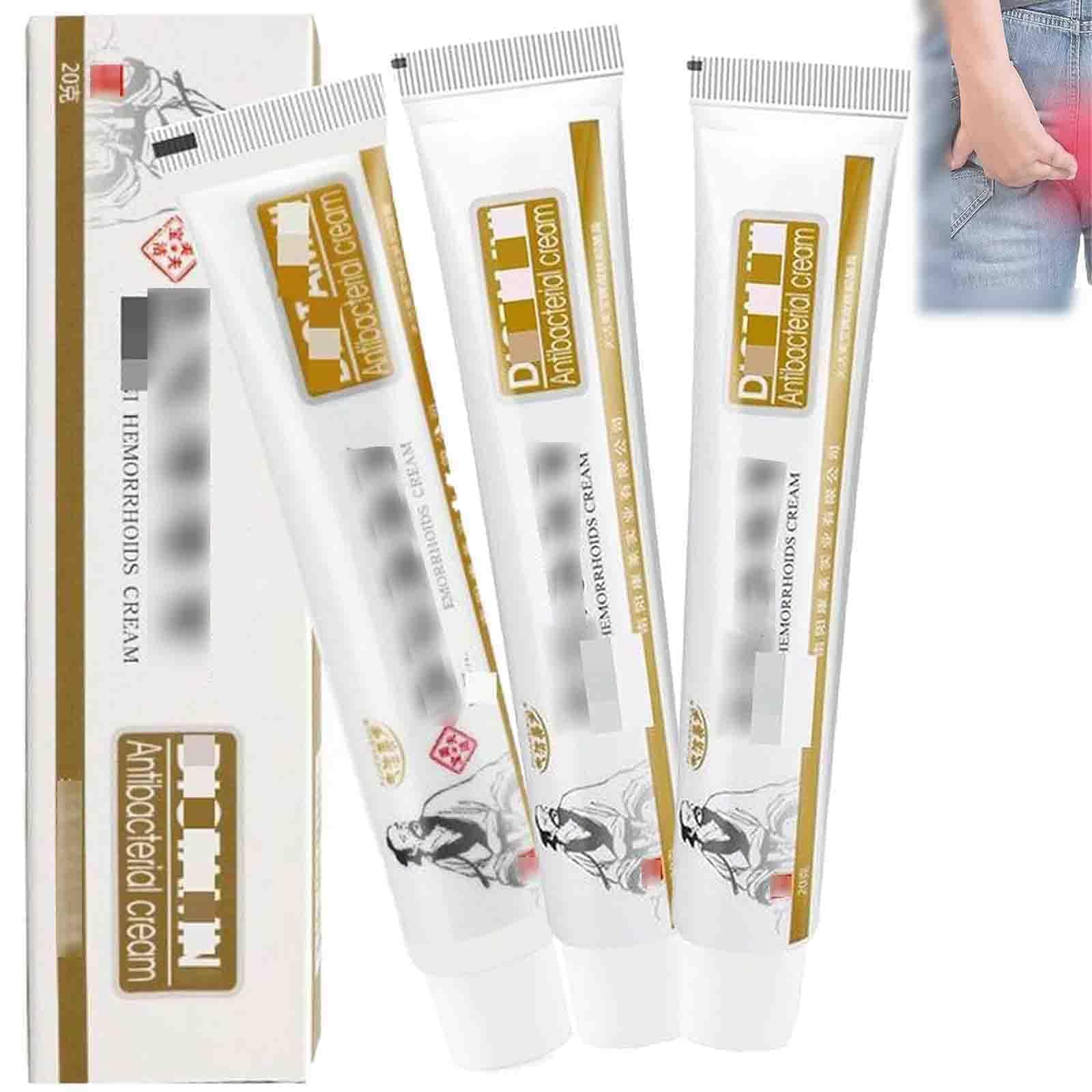 Chinese Herbal Hemorrhoid Ointment - 3 Pack, Natural Itching & Burning Relief Hemorrhoidal Cream with Sophora, Phellodendron, Cnidium | External Discomfort Support, 20g/Tube (3PCS)