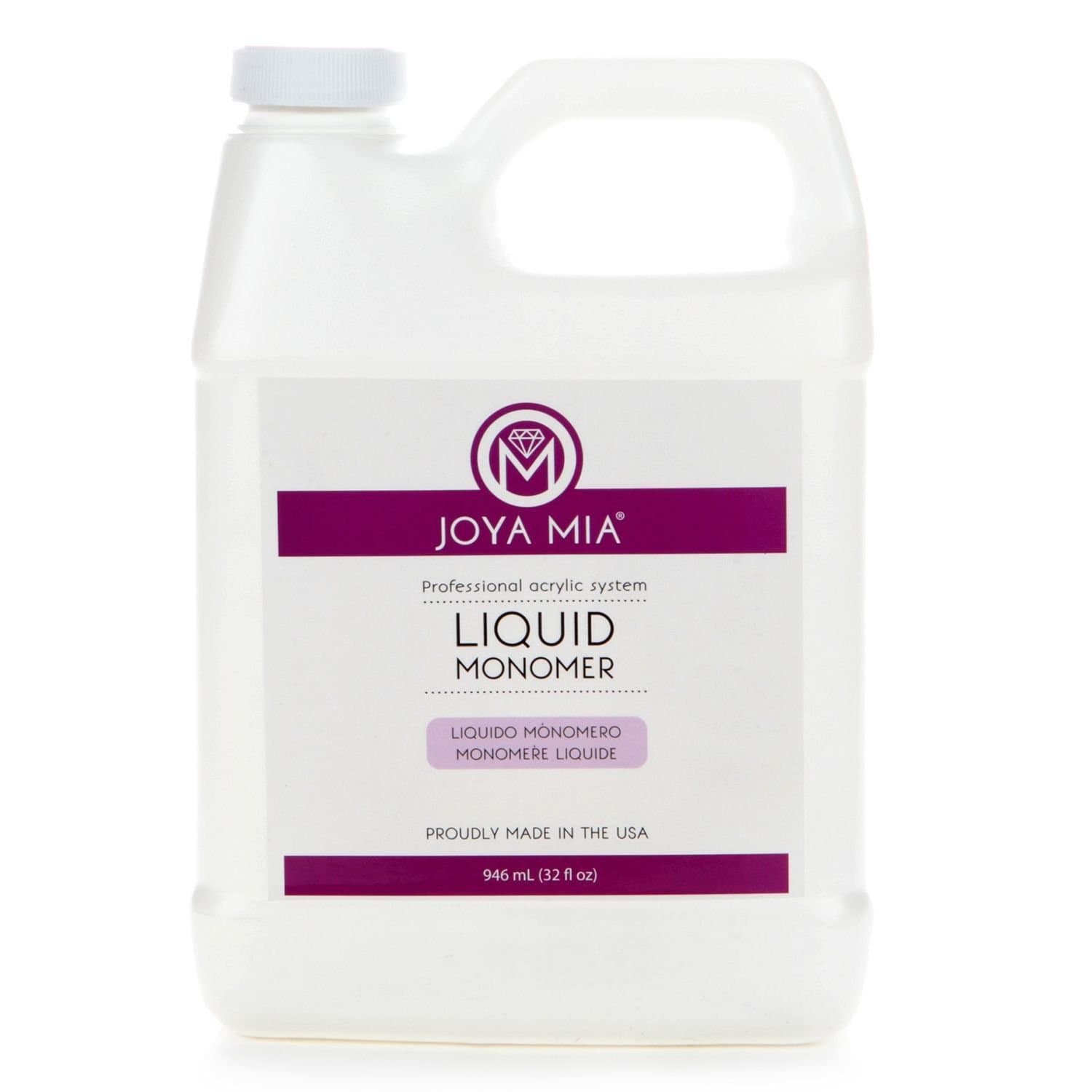 Liquid Monomer, Fast Setting Acrylic Monomer for Salon-Quality Nail Shaping and Acrylic Nail Powder Application, MMA-Free Nail Monomer with Superior Adhesion Formula, 32 oz - Joya Mia