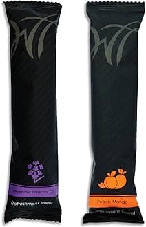 White Towel Services 8" x 8" inch Moist Cotton Towel Individually Wrapped - Lavender and Peach-Mango (Case of 100)