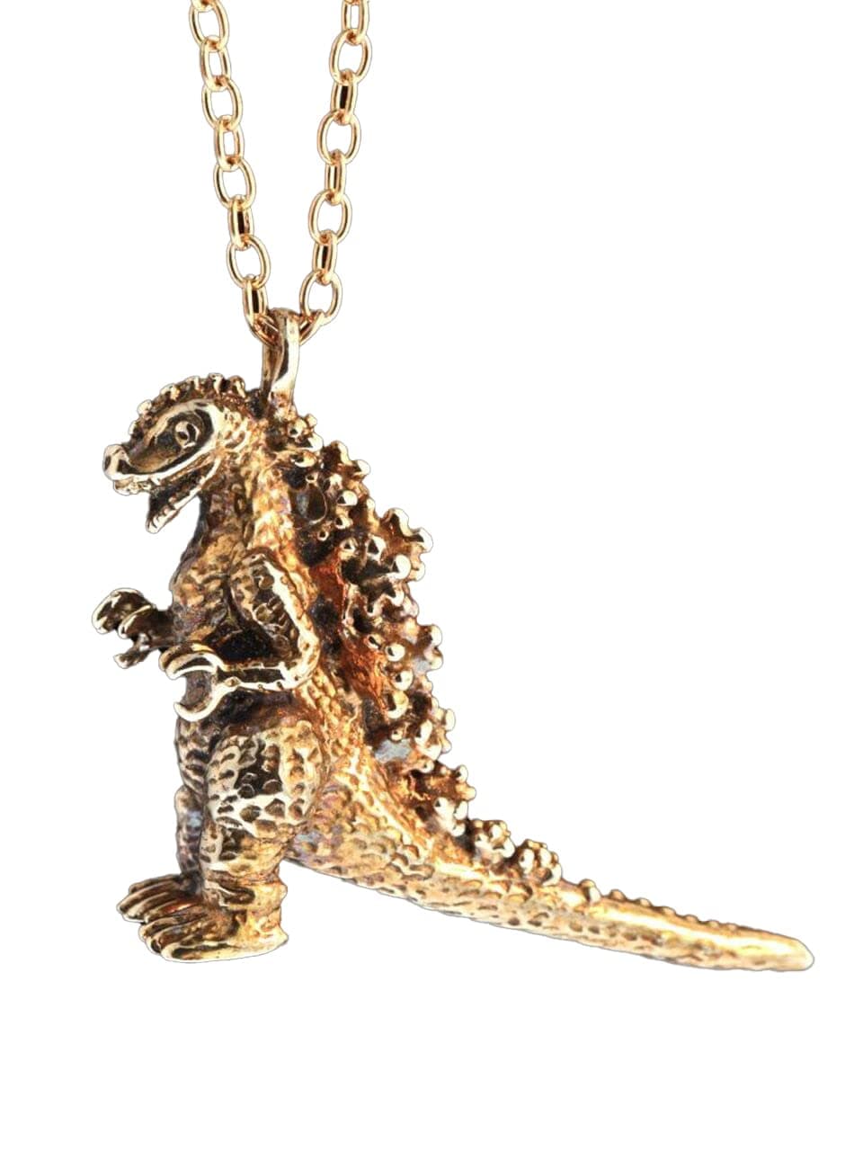 Godzilla Inspired Necklace Bronze Lizard