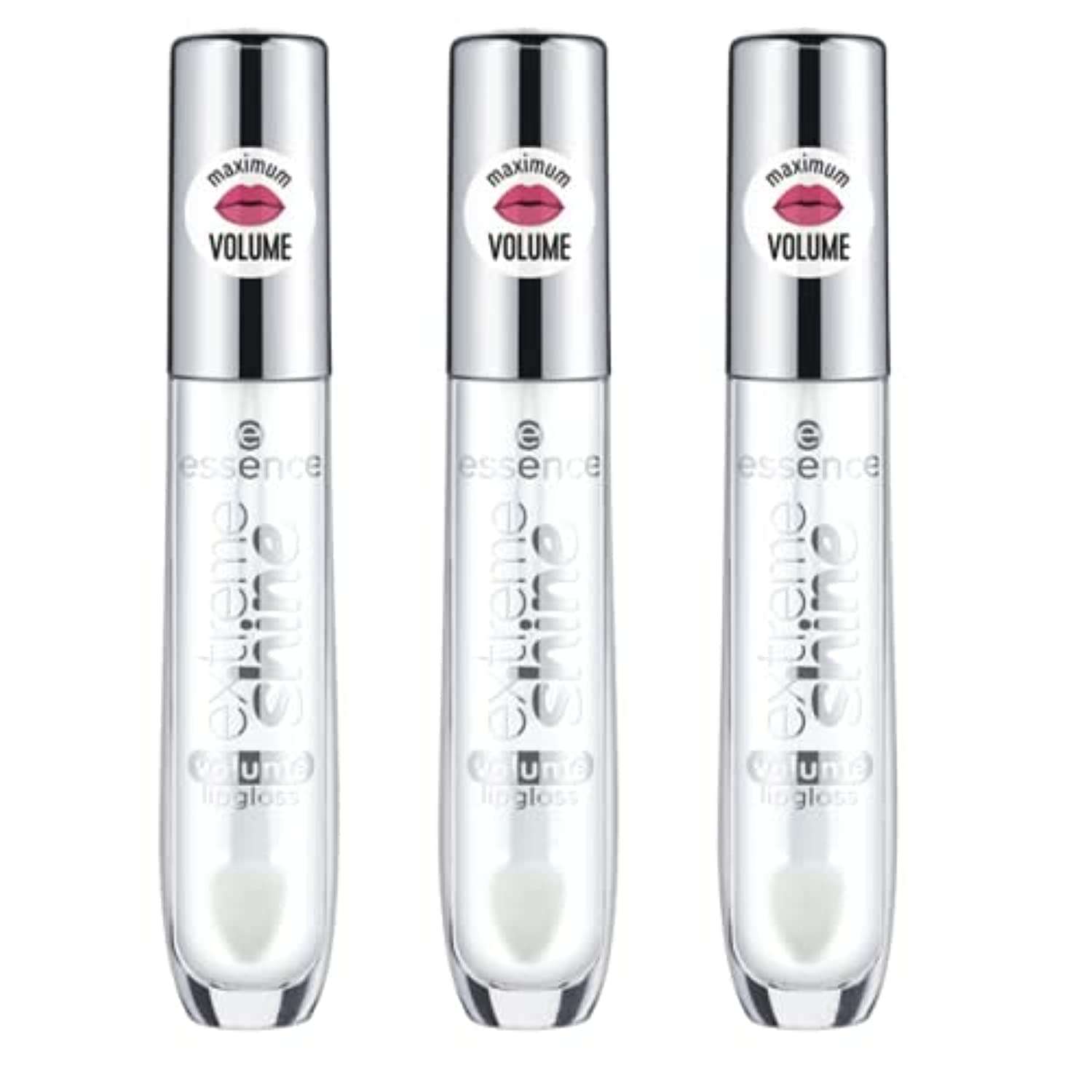 | 3-Pack Extreme Shine Volume Lipgloss Crystal Clear | High-Shine, Volumizing & Nourishing Vegan & Cruelty Free Formula | Free from Gluten, Silicone, Parabens, Preservatives, Oil