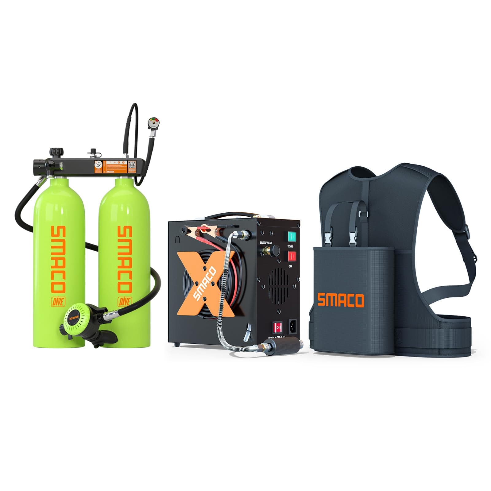 Mini Scuba Tank 1.9L Double Diving Tank Reusable Small Pony Bottle for Underwater Exploration Portable Twin 1.9L Lung Air Tank Kit Diving Cylinder for Emergency Rescue Boat Cleaning S700 Max