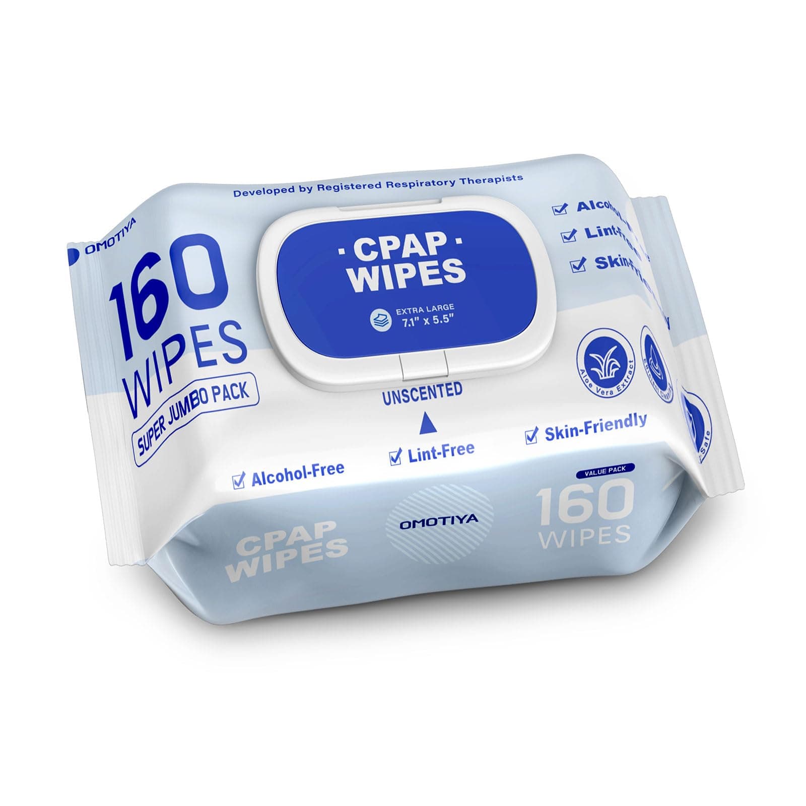 CPAP Mask Wipes - 160 Count Super Jumbo Pack- Extra Large, Extra Moist Cleaning Wipes for Mask, CPAP Machine & Supplies, 1-Pack