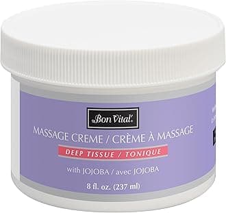 Deep Tissue Massage Creme, 8 Oz Jar, Lightweight Non-Greasy Formula for All Skin Types, Ideal for Deep Muscle Manipulation, Hydrating Massage Lotion for Spa and Home Use