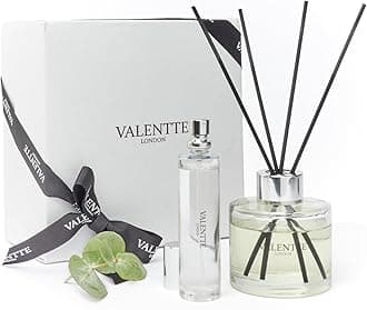 Valentte Reed Diffuser Gift Box for Home, Aromatherapy Essential Oils, Natural Ingredients, Up to 8 Weeks of Fragrance, Made in the UK (White Neroli and Lemon Diffuser Gift Set) -