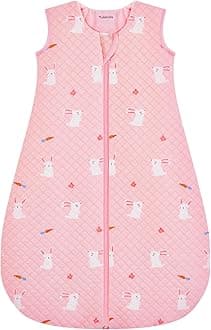 Baby Sleeping Bag 2.5 Tog 6-12 Months Newborn Sleeping Bag 100% Cotton Sleep Sack for Winter Warm and Comfortable Pink